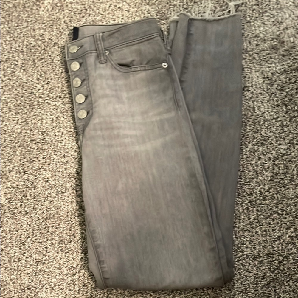 High-Rise Button-Fly Women's Gray Jeans